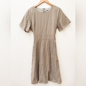 Caslon Short Sleeve A-Line Dress — Taupe